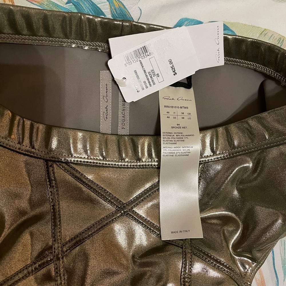 Rick Owens Bronze Metallic Swim Brief Bathing Suit - Picture 3 of 4